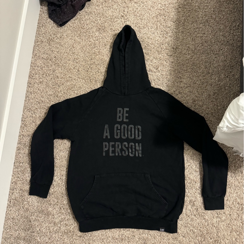 BE A GOOD PERSON black on black Men’s XL hoodie